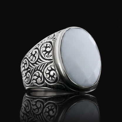Men 925 Sterling Silver Ring With Unique Motif