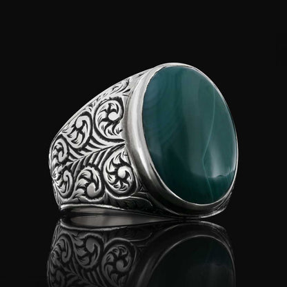 Men 925 Sterling Silver Ring With Unique Motif