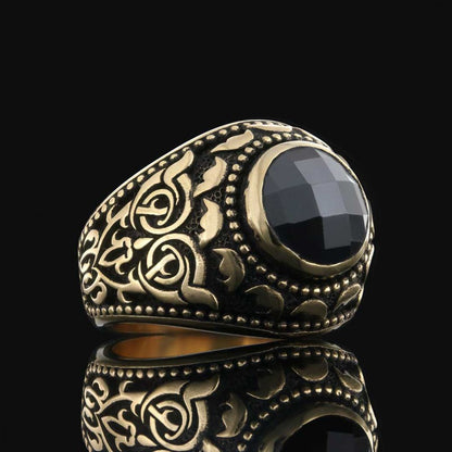 Men Motif Silver Ring