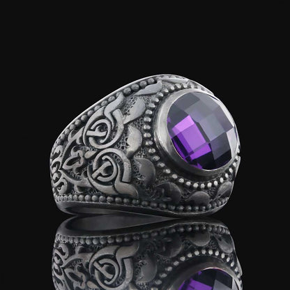 Men Motif Silver Ring