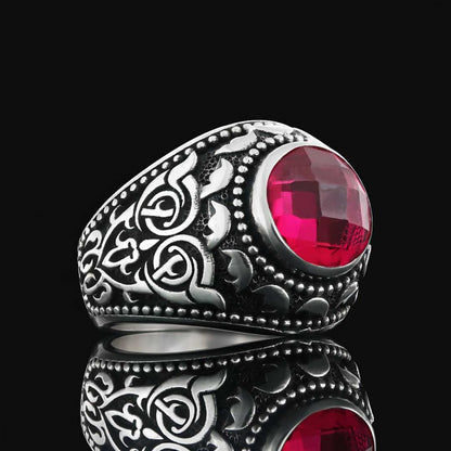 Men Motif Silver Ring