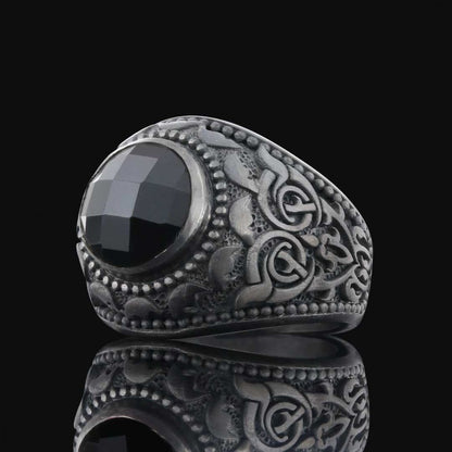 Men Motif Silver Ring