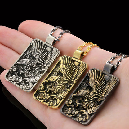 Men Sterling Silver Eagle Pendant