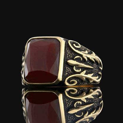 Men Gemstone Silver Ring