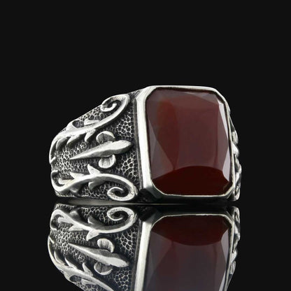 Men Gemstone Silver Ring