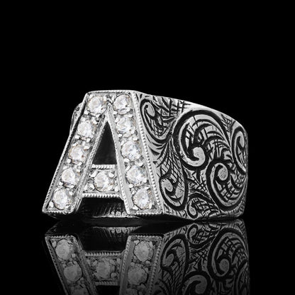 Monogram A Bold Alphabet Ring