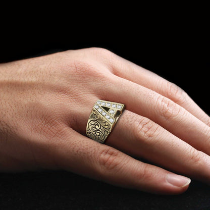 Monogram A Bold Alphabet Ring