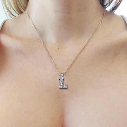 Monogram Special Design 925 Sterling Silver Letter L Necklace