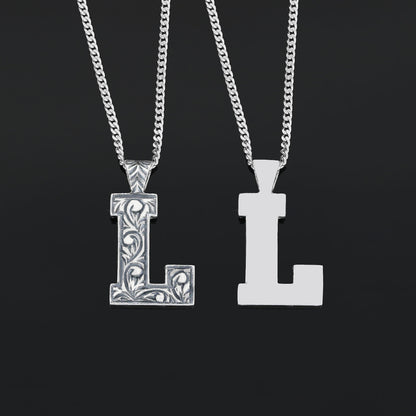 Monogram Special Design 925 Sterling Silver Letter L Necklace