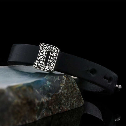 Motif Alphabet Letter D 925 Sterling Silver Bracelet