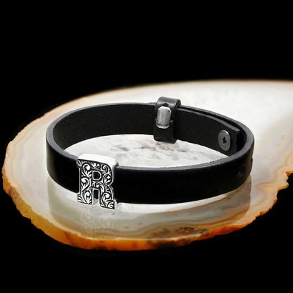 Motif Letter R 925 Sterling Silver Bracelet