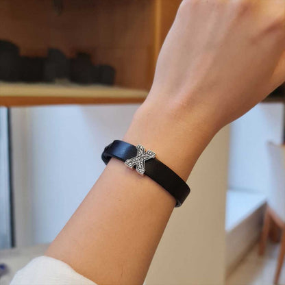 Motif Letter X Leather Bracelet