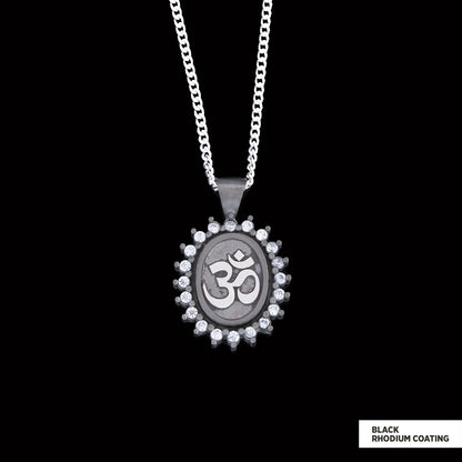 Om Necklace, Aum Necklace, Spiritual Jewelry, Om Necklace, Yoga-inspired Om Charm, Elegant Om Necklace, Stoned Aum Pendant