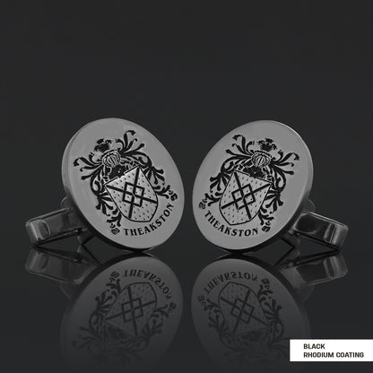 Oval Engraved Family Crest Cufflink