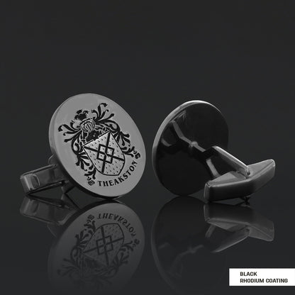Oval Engraved Family Crest Cufflink
