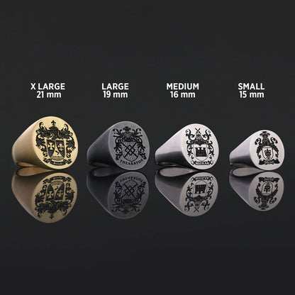 Oval Engraved Family Crest Ring