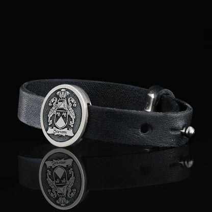 Custom Oval Signet Raised Family Crest Bracelet