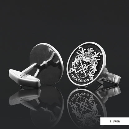 Oval Raised Family Crest Cufflink