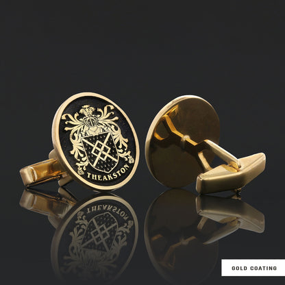 Oval Raised Family Crest Cufflink