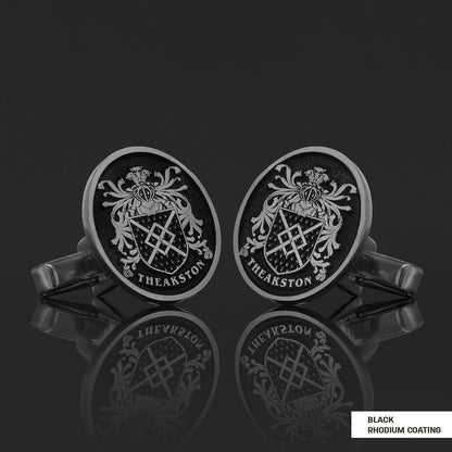 Oval Raised Family Crest Cufflink