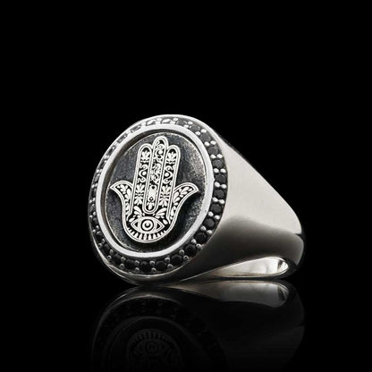 Oval Special Design 925 Sterling Silver Hamsa Women Ring