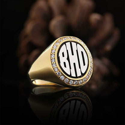 Oval Special Design 925 Sterling Silver Monogram Letter Women Ring