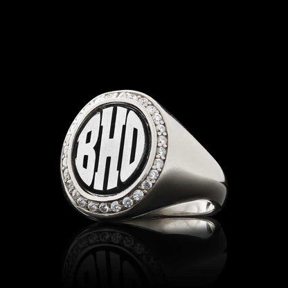 Oval Special Design 925 Sterling Silver Monogram Letter Women Ring