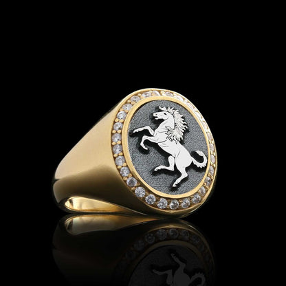Oval Stone Special Sterling Silver Handmade Unicorn Women Ring