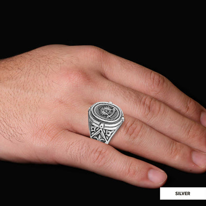 Past Master Masonic Ring, Celtic Lodge Masonic Ring, Round Mason Ring, Ancient Lodge Mason Ring