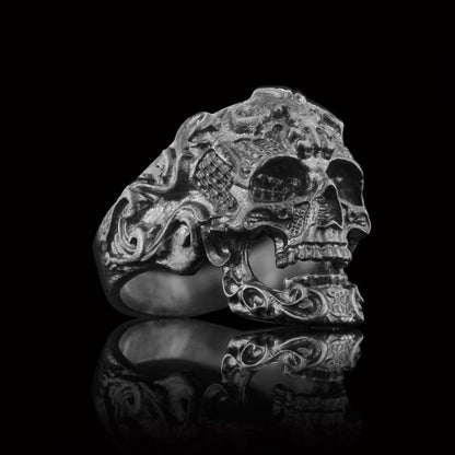 Patterned Skull Ring