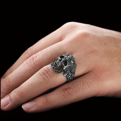 Patterned Skull Ring