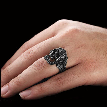 Patterned Skull Ring