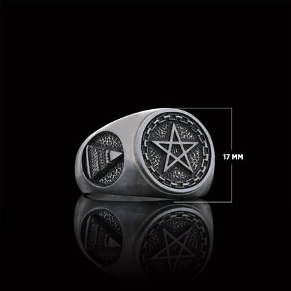 Pentagram Masonic Ring, Mystic Pentagram Masonic Ring – A Symbol of Ancient Wisdom and Eternal Brotherhood, Crafted to Honor the Sacred Secrets of the Freemasons