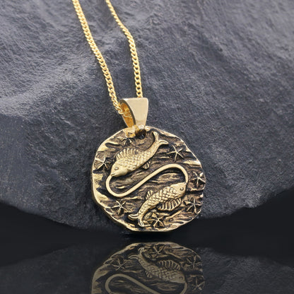 Pisces Pendant, Zodiac Jewelry, Sterling Silver, Astrology Necklace, Gift for Pisces, Unique Pisces Pendant