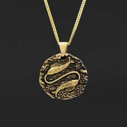 Pisces Pendant, Zodiac Jewelry, Sterling Silver, Astrology Necklace, Gift for Pisces, Unique Pisces Pendant