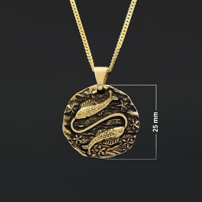 Pisces Pendant, Zodiac Jewelry, Sterling Silver, Astrology Necklace, Gift for Pisces, Unique Pisces Pendant