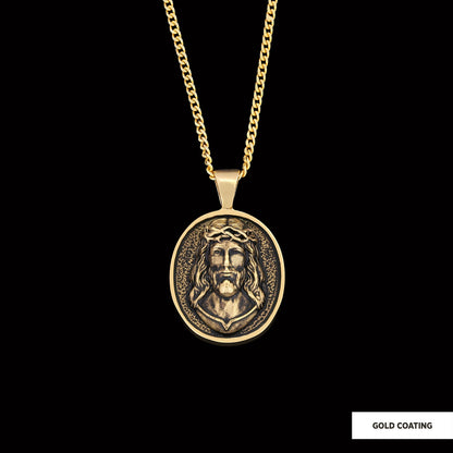 Religious Silver Necklace, 3D Silver Jesus Pendant, Religious Gift, Religious Christian Jewelry, Christ Accessor