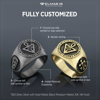 Rosae Crucis Masonic Ring