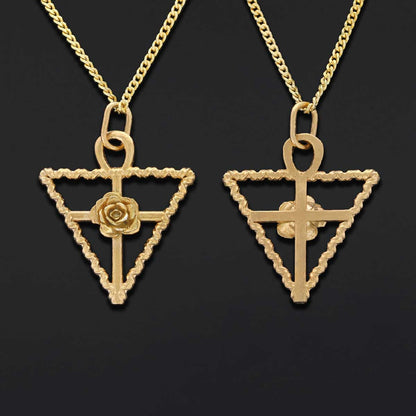 Rosae Crucis Necklace, Rosicrucian Handmade Sterling Silver Necklace