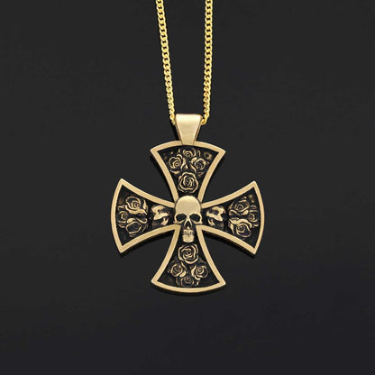 Rosicrucian Spiritual Pendant, Rosae Crucis Locket, Mystical Rosicrucian Symbol Necklace