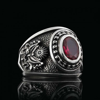 Round Stoned Turkish Ottoman Ring with Tughra