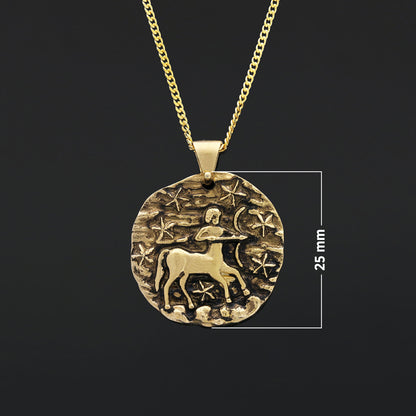 Sagittarius Horoscope Pendant, Zodiac Sign Jewelry, Astrological Necklace