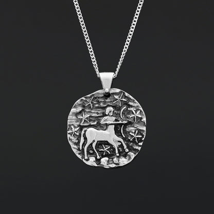 Sagittarius Horoscope Pendant, Zodiac Sign Jewelry, Astrological Necklace