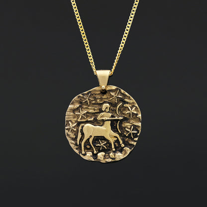 Sagittarius Horoscope Pendant, Zodiac Sign Jewelry, Astrological Necklace