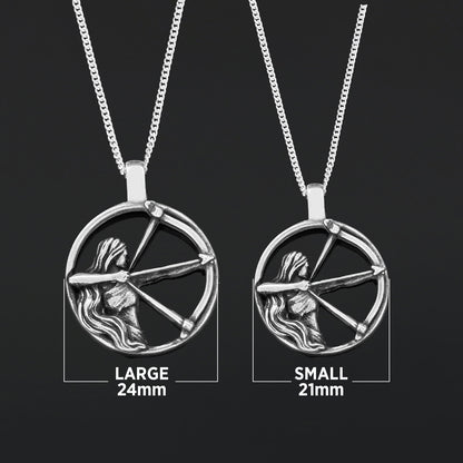 Sagittarius Pendant, Sterling Silver Sagittarius Necklace, Handmade Sagittarius Jewelry, Horoscope Sagittarius Necklace