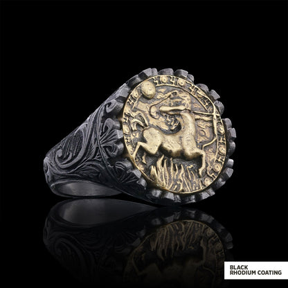 Sagittarius Sign Ring, 925 Sterling Silver Sagittarius Sign Ring