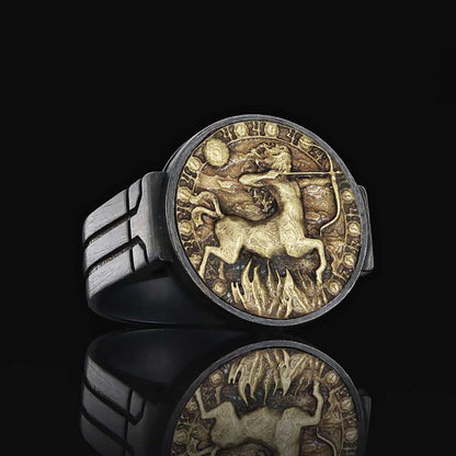 Sagittarius Zodiac Round Ring