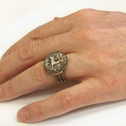 Sagittarius Zodiac Round Ring