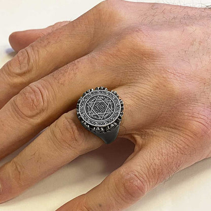 Seal Of Solomon Ring 925 Sterling Silver