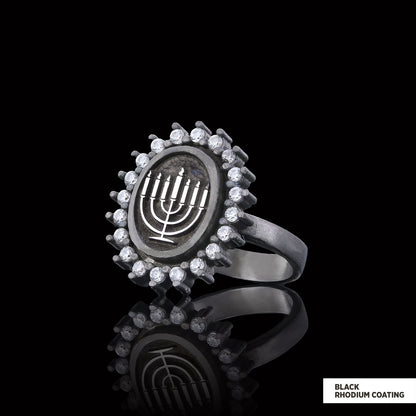 Shabbat Menorah Ring, Elegant Jewish Faith Jewelry, Symbol of Shabbat and Jewish Heritage Ring, Menorah Ring